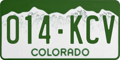 CO license plate 014KCV