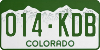 CO license plate 014KDB