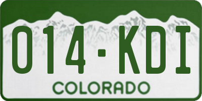 CO license plate 014KDI