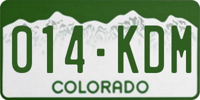 CO license plate 014KDM