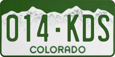 CO license plate 014KDS