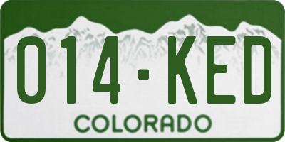 CO license plate 014KED