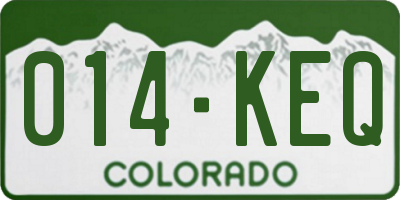 CO license plate 014KEQ