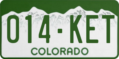 CO license plate 014KET