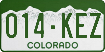 CO license plate 014KEZ