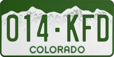 CO license plate 014KFD