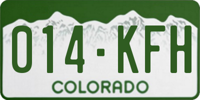 CO license plate 014KFH