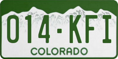 CO license plate 014KFI
