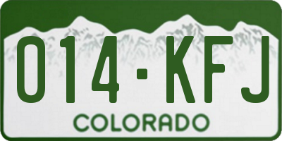 CO license plate 014KFJ