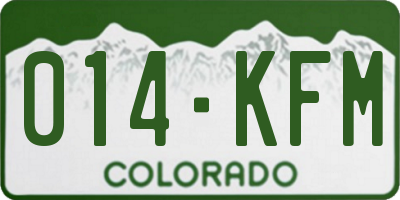 CO license plate 014KFM