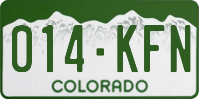 CO license plate 014KFN