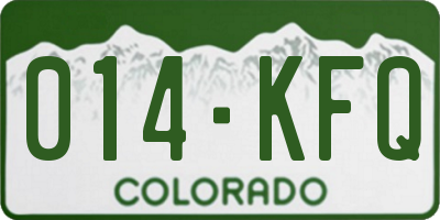 CO license plate 014KFQ