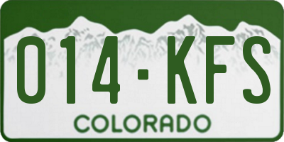 CO license plate 014KFS
