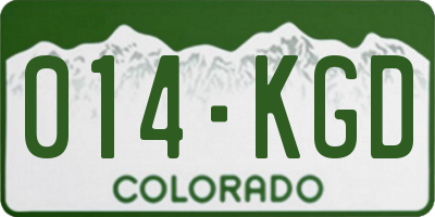 CO license plate 014KGD