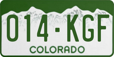 CO license plate 014KGF