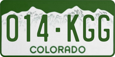 CO license plate 014KGG