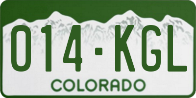 CO license plate 014KGL