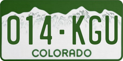 CO license plate 014KGU