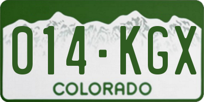 CO license plate 014KGX