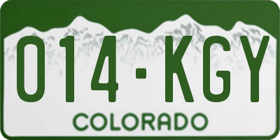 CO license plate 014KGY