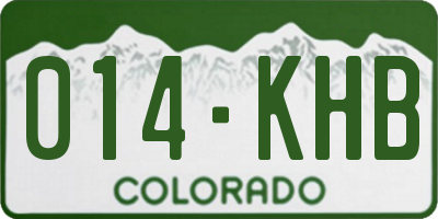 CO license plate 014KHB