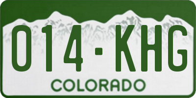 CO license plate 014KHG