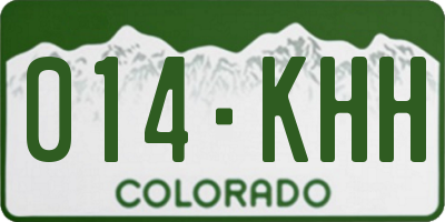CO license plate 014KHH