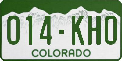 CO license plate 014KHO