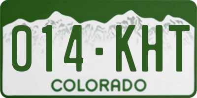 CO license plate 014KHT