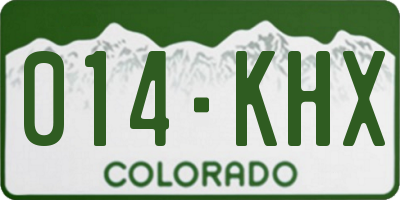 CO license plate 014KHX