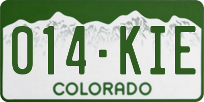 CO license plate 014KIE