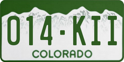 CO license plate 014KII