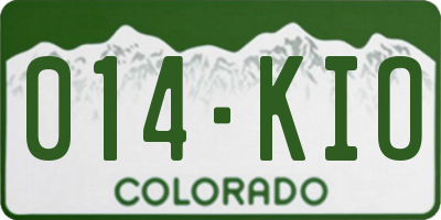 CO license plate 014KIO