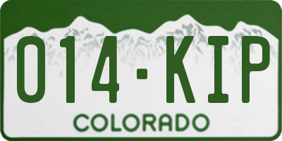 CO license plate 014KIP
