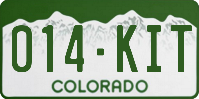 CO license plate 014KIT