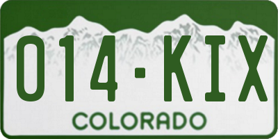 CO license plate 014KIX
