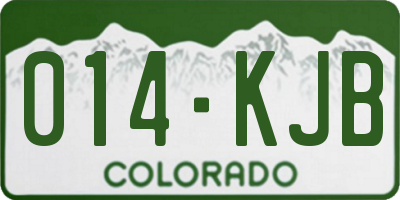 CO license plate 014KJB