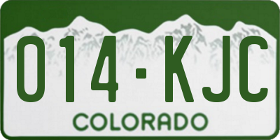CO license plate 014KJC