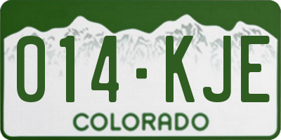 CO license plate 014KJE
