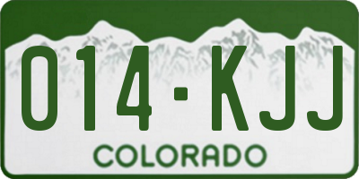 CO license plate 014KJJ