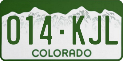 CO license plate 014KJL