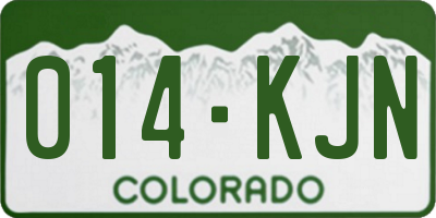 CO license plate 014KJN