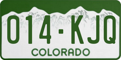 CO license plate 014KJQ