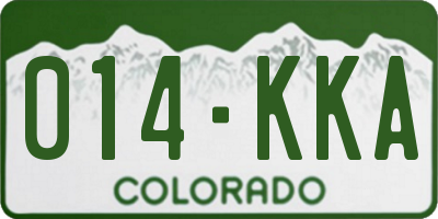 CO license plate 014KKA