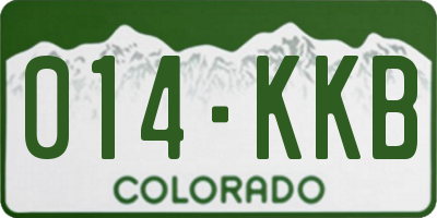 CO license plate 014KKB