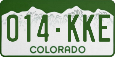 CO license plate 014KKE