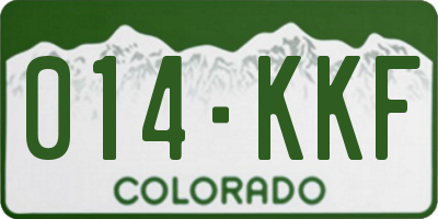 CO license plate 014KKF