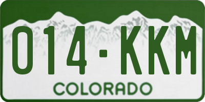 CO license plate 014KKM