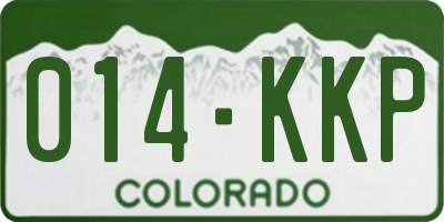 CO license plate 014KKP