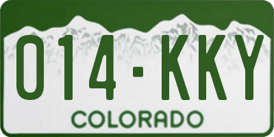 CO license plate 014KKY